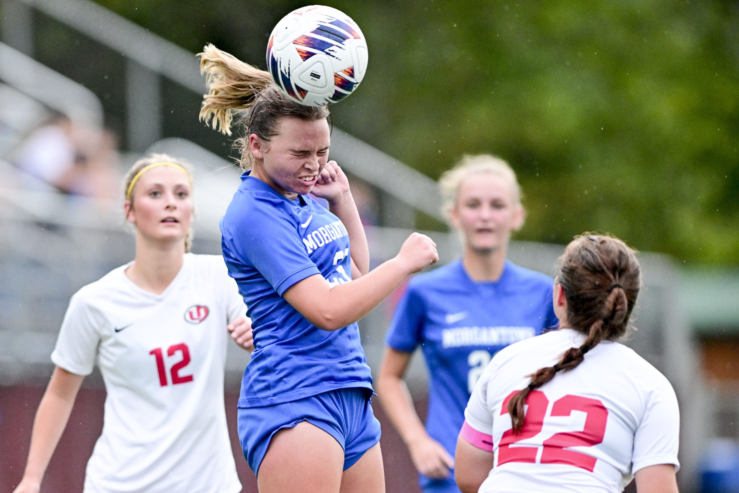 Morgantown girls pull away from rival Hawks to win 7-0